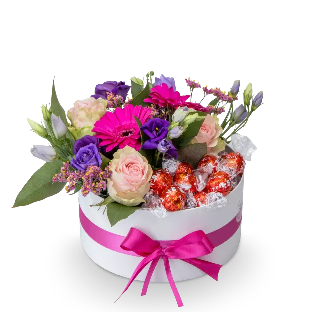 Květinový box s mléčnou čokoládou